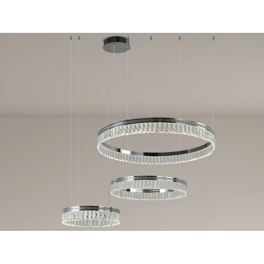 LED Stmívatelný křišťálový lustr na lanku THALIA LED/120W/230V 3000-6000K + dálkové ovládání