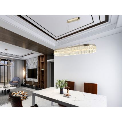 LED Stmívatelný křišťálový lustr na lanku THALIA LED/50W/230V 3000-6000K + dálkové ovládání