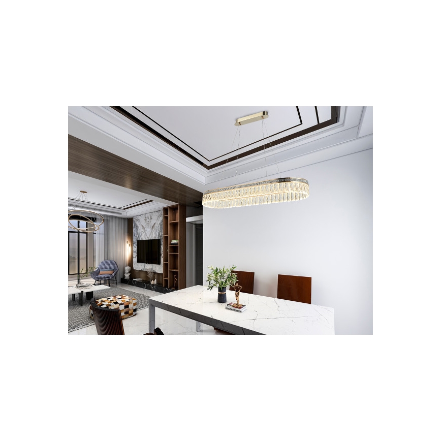 LED Stmívatelný křišťálový lustr na lanku THALIA LED/50W/230V 3000-6000K + dálkové ovládání