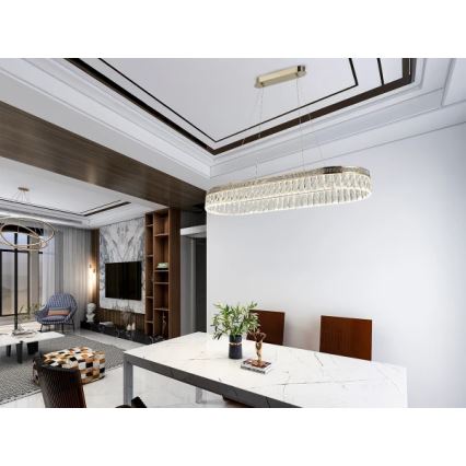 LED Stmívatelný křišťálový lustr na lanku THALIA LED/50W/230V 3000-6000K + dálkové ovládání