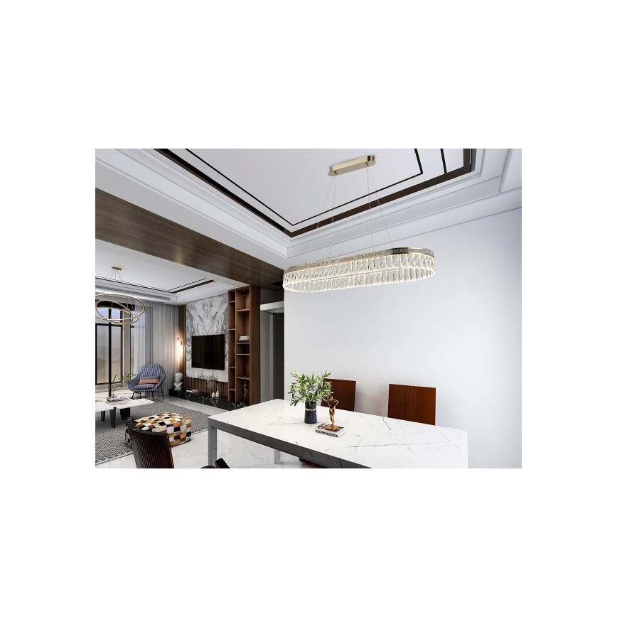 LED Stmívatelný křišťálový lustr na lanku THALIA LED/50W/230V 3000-6000K + dálkové ovládání