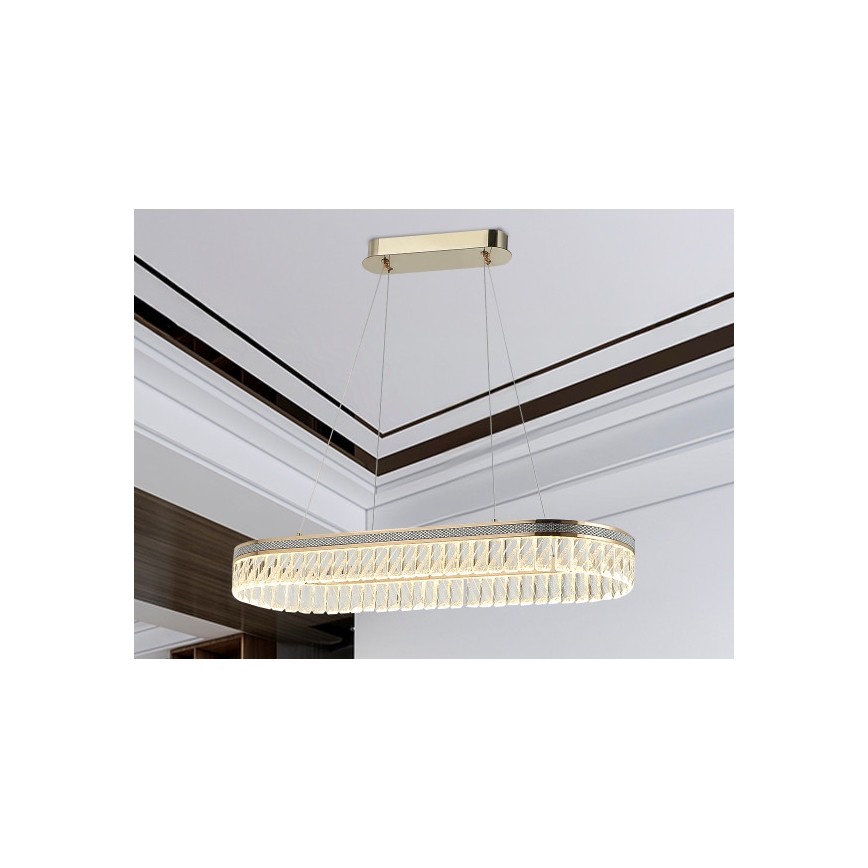 LED Stmívatelný křišťálový lustr na lanku THALIA LED/50W/230V 3000-6000K + dálkové ovládání