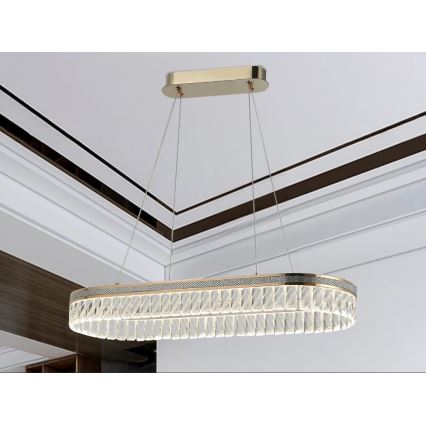 LED Stmívatelný křišťálový lustr na lanku THALIA LED/50W/230V 3000-6000K + dálkové ovládání