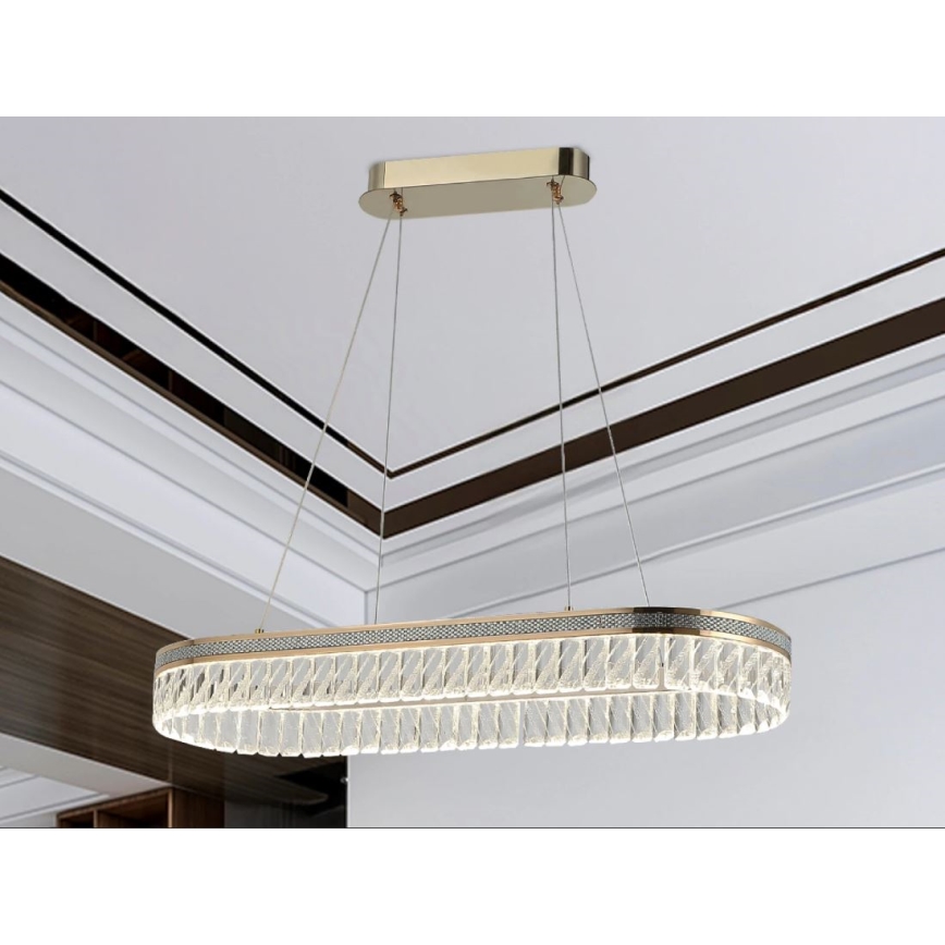 LED Stmívatelný křišťálový lustr na lanku THALIA LED/50W/230V 3000-6000K + dálkové ovládání
