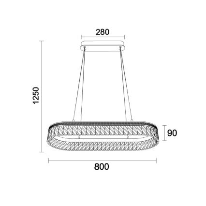 LED Stmívatelný křišťálový lustr na lanku THALIA LED/50W/230V 3000-6000K + dálkové ovládání