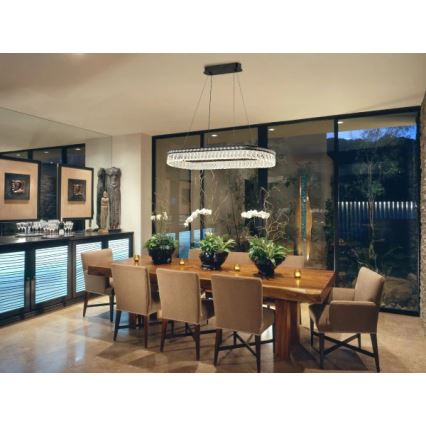 LED Stmívatelný křišťálový lustr na lanku THALIA LED/50W/230V 3000-6000K + dálkové ovládání