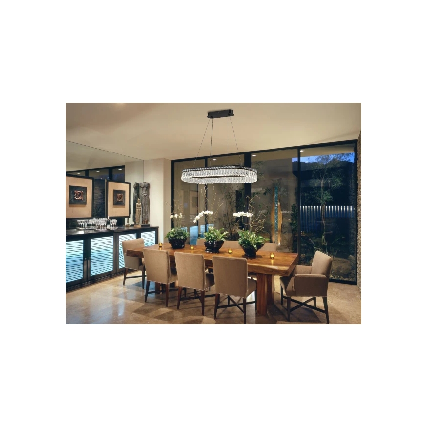 LED Stmívatelný křišťálový lustr na lanku THALIA LED/50W/230V 3000-6000K + dálkové ovládání