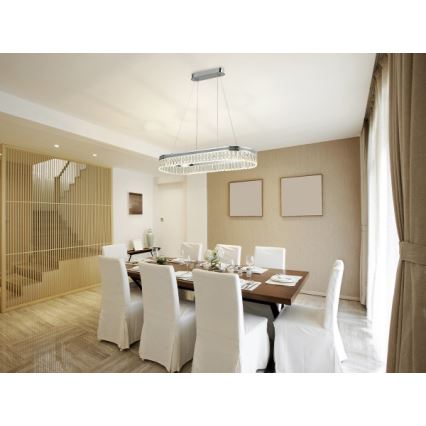 LED Stmívatelný křišťálový lustr na lanku THALIA LED/50W/230V 3000-6000K + dálkové ovládání