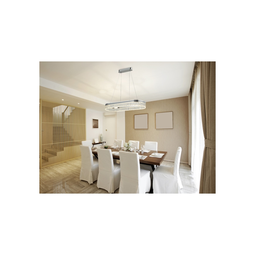 LED Stmívatelný křišťálový lustr na lanku THALIA LED/50W/230V 3000-6000K + dálkové ovládání