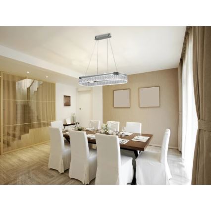 LED Stmívatelný křišťálový lustr na lanku THALIA LED/50W/230V 3000-6000K + dálkové ovládání