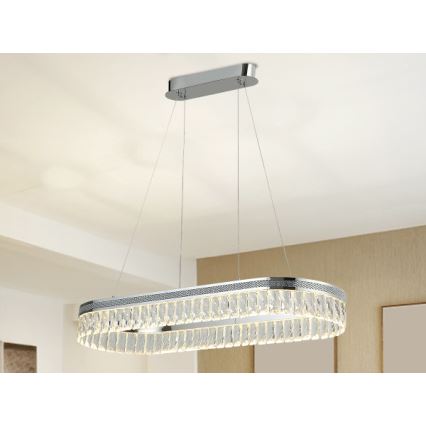 LED Stmívatelný křišťálový lustr na lanku THALIA LED/50W/230V 3000-6000K + dálkové ovládání