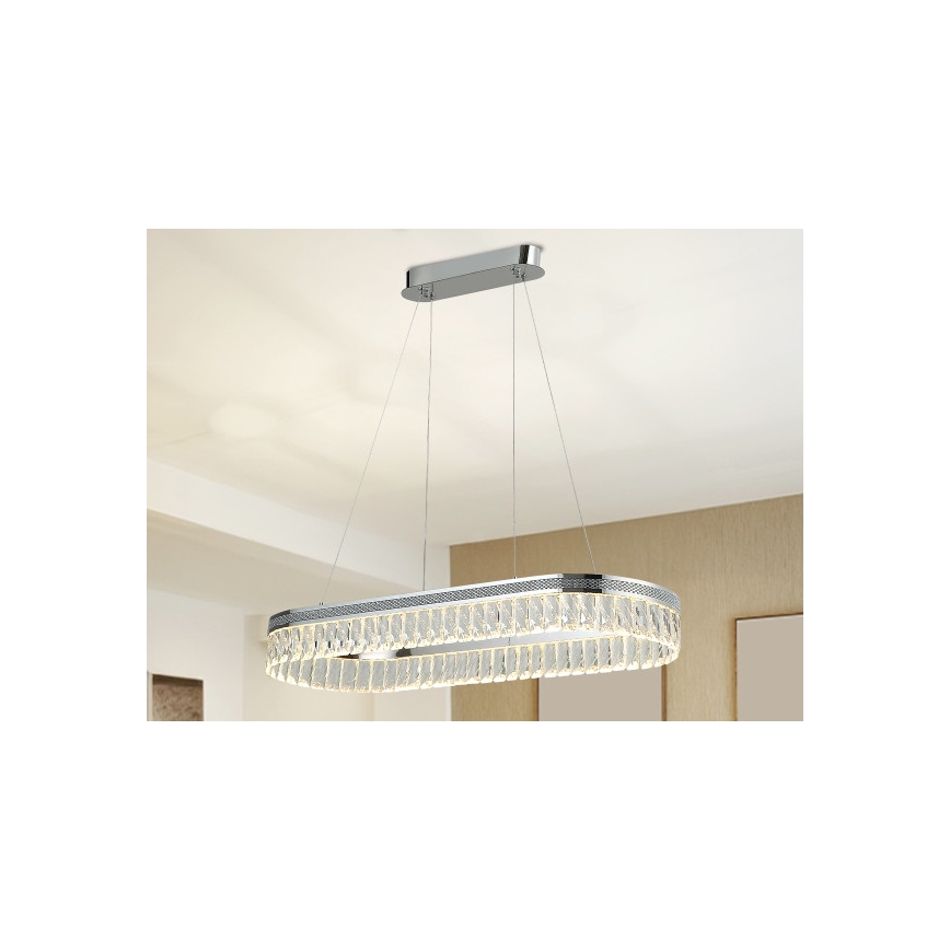 LED Stmívatelný křišťálový lustr na lanku THALIA LED/50W/230V 3000-6000K + dálkové ovládání