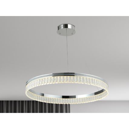 LED Stmívatelný křišťálový lustr na lanku THALIA LED/55W/230V 3000-6000K pr. 80 cm + dálkové ovládání