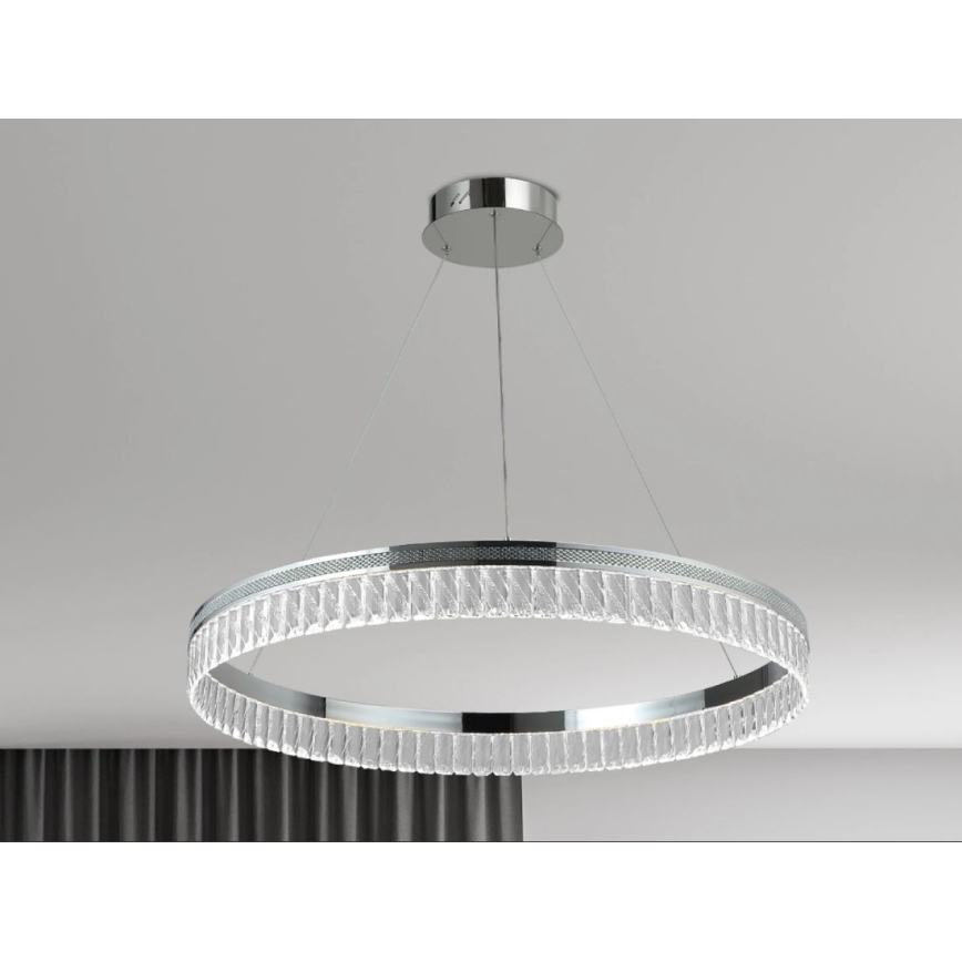 LED Stmívatelný křišťálový lustr na lanku THALIA LED/55W/230V 3000-6000K pr. 80 cm + dálkové ovládání