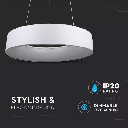 LED Stmívatelný lustr na lanku 1xLED/20W/230V