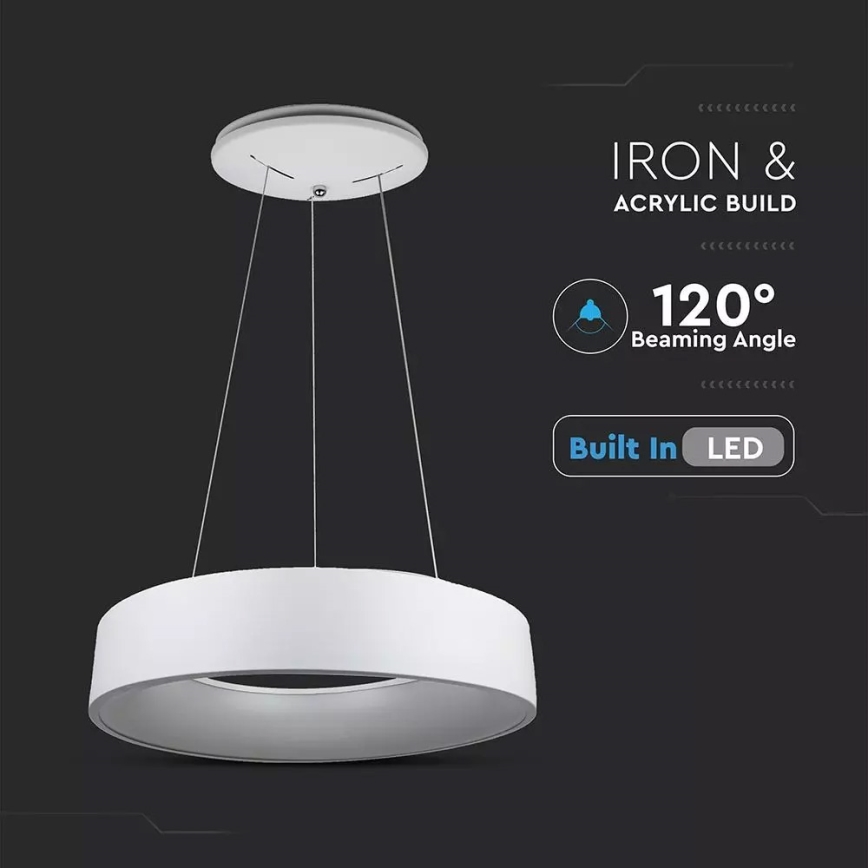 LED Stmívatelný lustr na lanku 1xLED/30W/230V