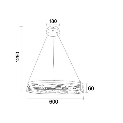 LED Stmívatelný lustr na lanku ALIANZ LED/45W/230V 3000-6000K pr. 60 cm + dálkové ovládání