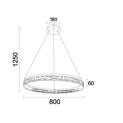 LED Stmívatelný lustr na lanku ALIANZ LED/60W/230V 3000-6000K pr. 80 cm + dálkové ovládání