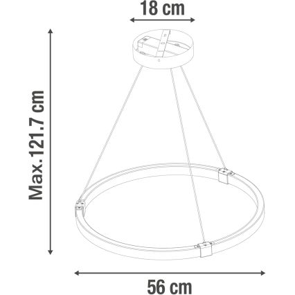 LED Stmívatelný lustr na lanku CASSINI LED/33W/230V 2700-6500K + dálkové ovládání