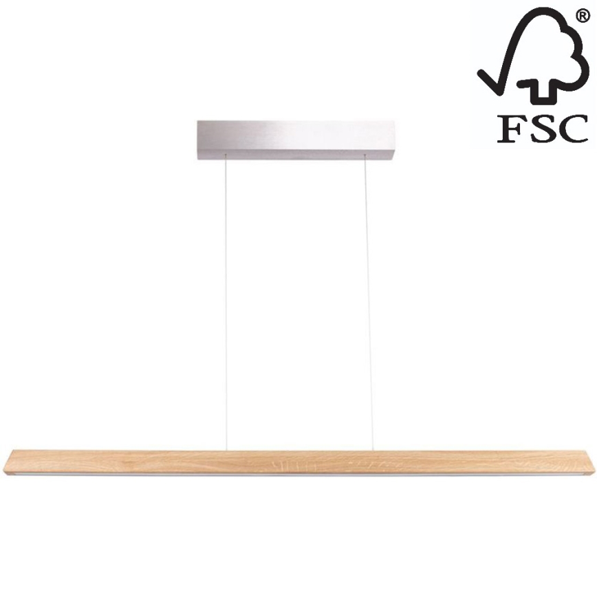 LED Stmívatelný lustr na lanku DEROTT 3xLED/14W/230V dub – FSC certifikováno