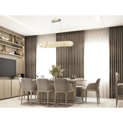 LED Stmívatelný křišťálový lustr na lanku ENRIQUE LED/50W//230V 3000-6000K + dálkové ovládání