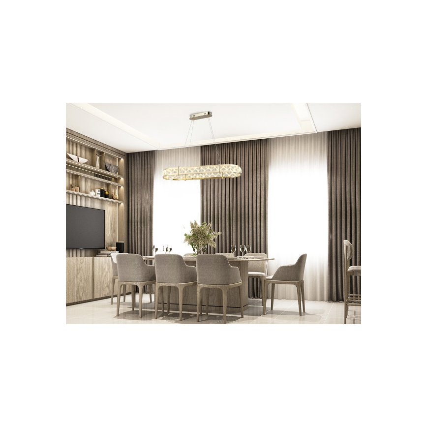 LED Stmívatelný křišťálový lustr na lanku ENRIQUE LED/50W//230V 3000-6000K + dálkové ovládání