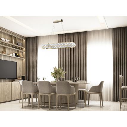 LED Stmívatelný křišťálový lustr na lanku ENRIQUE LED/50W//230V 3000-6000K + dálkové ovládání