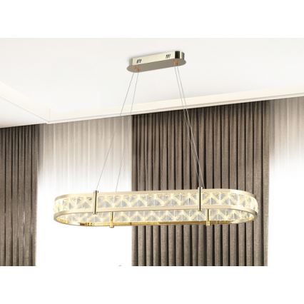 LED Stmívatelný křišťálový lustr na lanku ENRIQUE LED/50W//230V 3000-6000K + dálkové ovládání