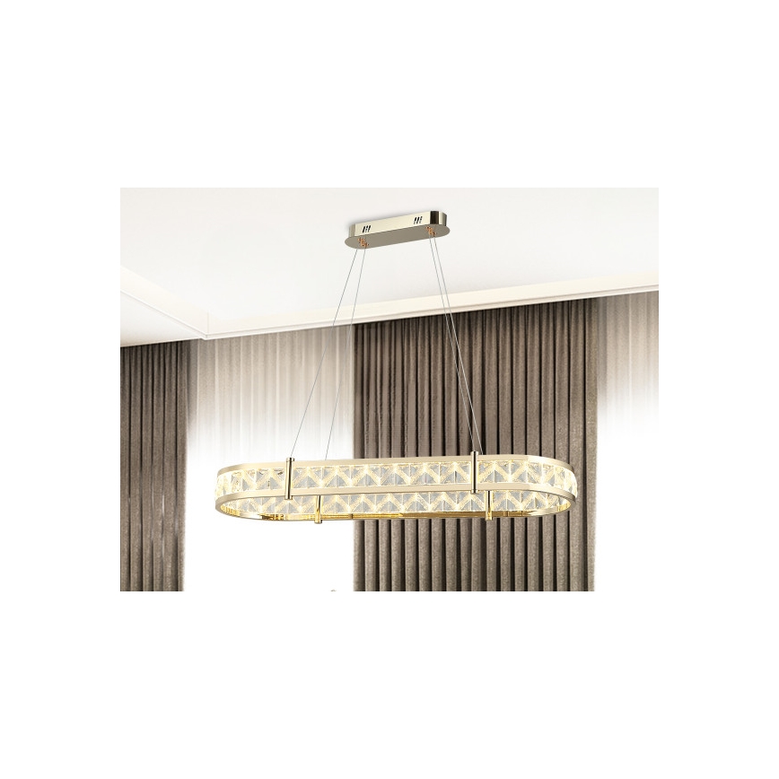LED Stmívatelný křišťálový lustr na lanku ENRIQUE LED/50W//230V 3000-6000K + dálkové ovládání