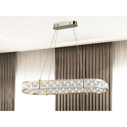LED Stmívatelný křišťálový lustr na lanku ENRIQUE LED/50W//230V 3000-6000K + dálkové ovládání