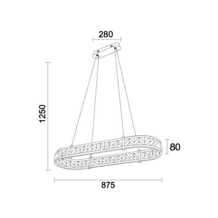 LED Stmívatelný křišťálový lustr na lanku ENRIQUE LED/50W//230V 3000-6000K + dálkové ovládání