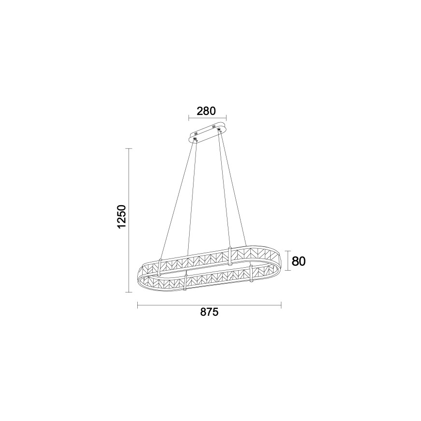 LED Stmívatelný křišťálový lustr na lanku ENRIQUE LED/50W//230V 3000-6000K + dálkové ovládání