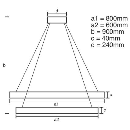 LED Stmívatelný lustr na lanku LED/100W/230V 3000-6500K + dálkové ovládání