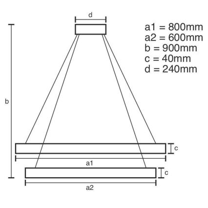 LED Stmívatelný lustr na lanku LED/100W/230V 3000-6500K + dálkové ovládání