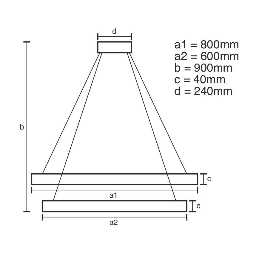 LED Stmívatelný lustr na lanku LED/100W/230V 3000-6500K + dálkové ovládání