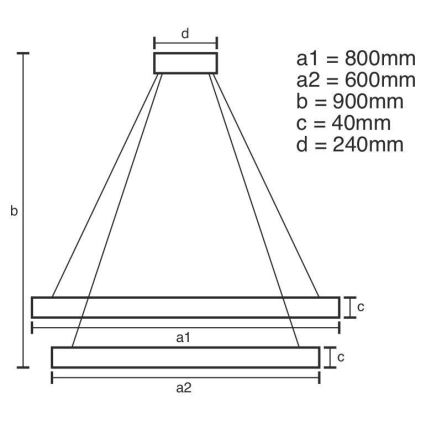 LED Stmívatelný lustr na lanku LED/100W/230V 3000-6500K + dálkové ovládání