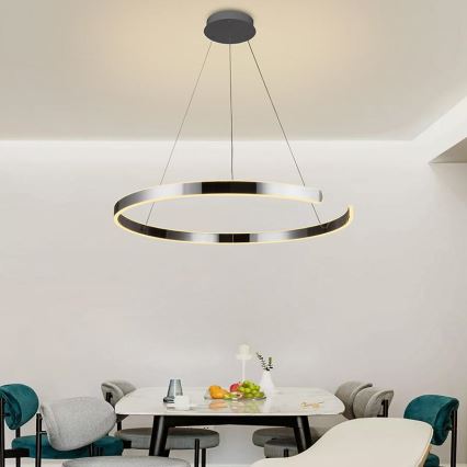 LED Stmívatelný lustr na lanku LED/100W/230V 3000-6500K pr. 80 cm + dálkové ovládání