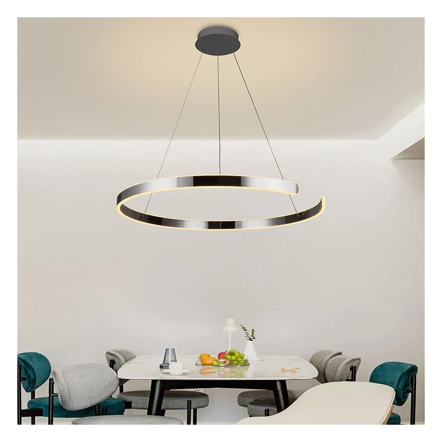 LED Stmívatelný lustr na lanku LED/100W/230V 3000-6500K pr. 80 cm + dálkové ovládání