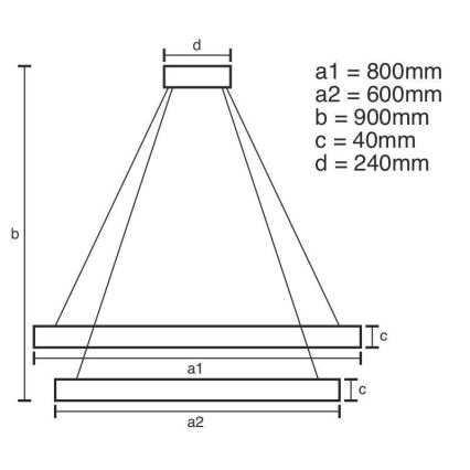 LED Stmívatelný lustr na lanku LED/100W/230V 3000-6500K + dálkové ovládání