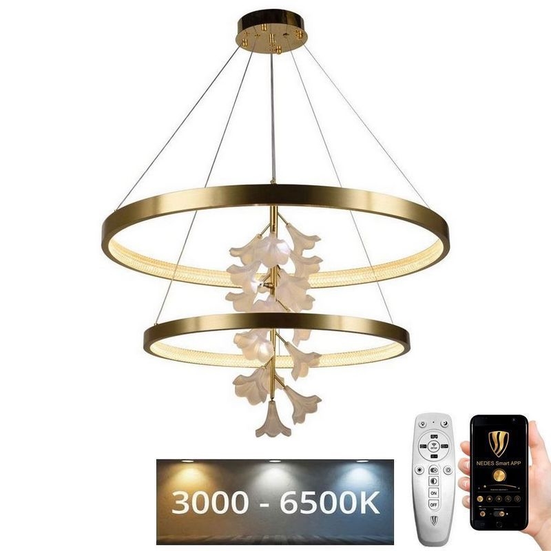 LED Stmívatelný lustr na lanku LED/100W/230V 3000-6500K + dálkové ovládání