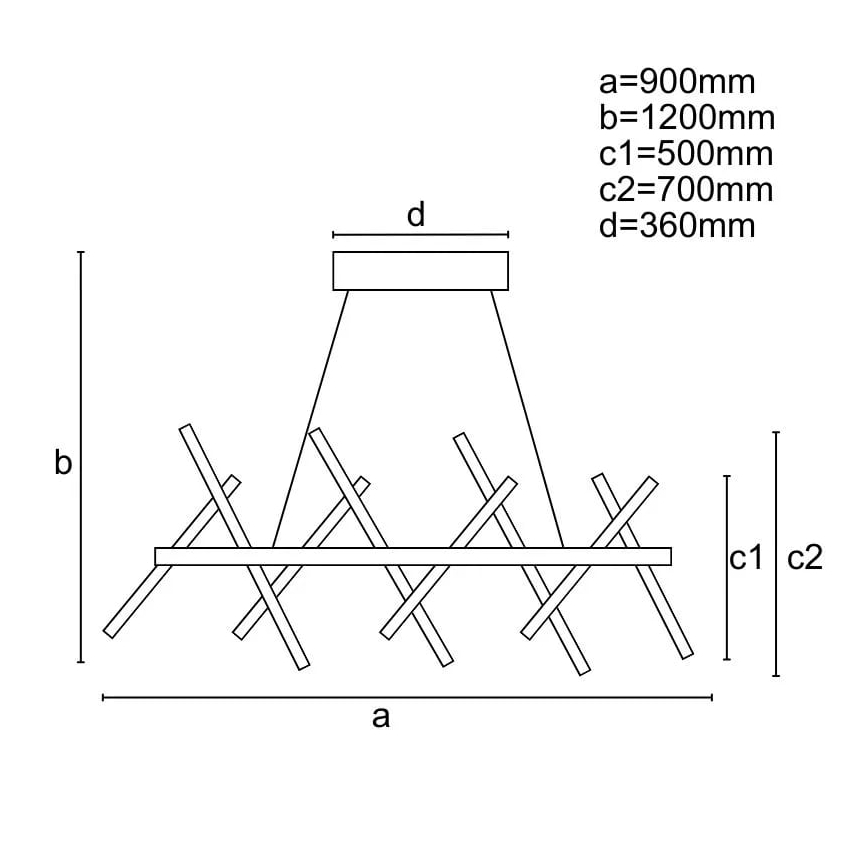 LED Stmívatelný lustr na lanku LED/100W/230V 3000-6500K + dálkové ovládání