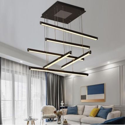 LED Stmívatelný lustr na lanku LED/100W/230V 3000-6500K + dálkové ovládání