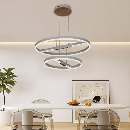 LED Stmívatelný lustr na lanku LED/100W/230V 3000-6500K pr. 60 cm + dálkové ovládání