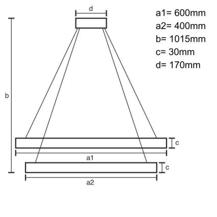 LED Stmívatelný lustr na lanku LED/100W/230V 3000-6500K pr. 60 cm + dálkové ovládání