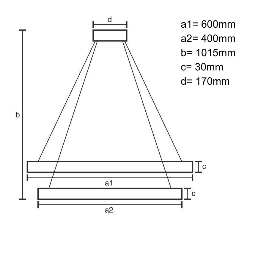 LED Stmívatelný lustr na lanku LED/100W/230V 3000-6500K pr. 60 cm + dálkové ovládání