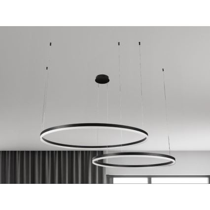 LED Stmívatelný lustr na lanku LED/100W/230V 3000-6500K pr. 80 cm + dálkové ovládání