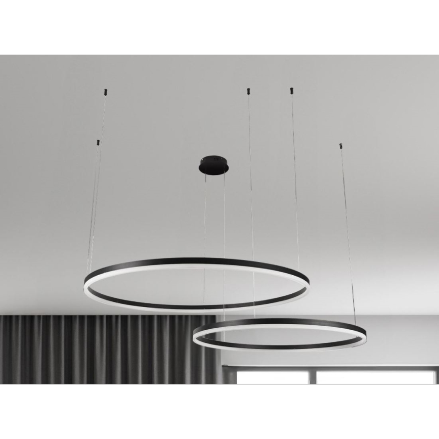 LED Stmívatelný lustr na lanku LED/100W/230V 3000-6500K pr. 80 cm + dálkové ovládání