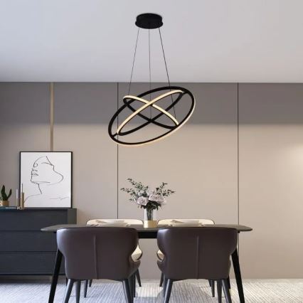 LED Stmívatelný lustr na lanku LED/105W/230V 3000-6500K pr. 60 cm + dálkové ovládání
