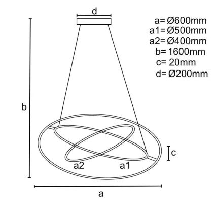 LED Stmívatelný lustr na lanku LED/105W/230V 3000-6500K + dálkové ovládání