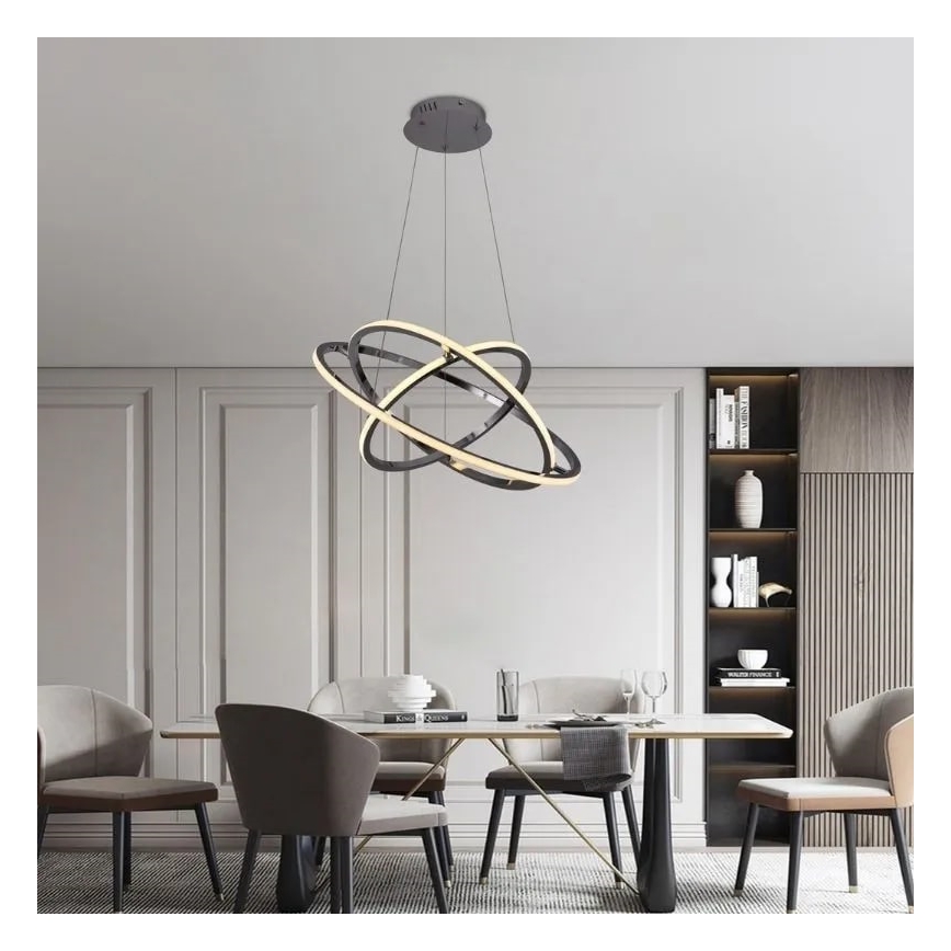 LED Stmívatelný lustr na lanku LED/105W/230V 3000-6500K + dálkové ovládání